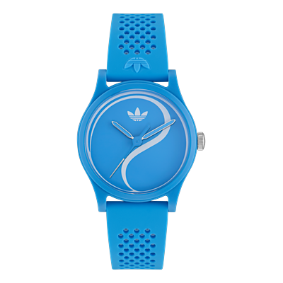 Quarzuhr ADIDAS ORIGINALS "GAME TWO", blau (hellblau, hellblau), Armbanduhren, Damen, hellblau, Quarzuhr, Armbanduhr, Herrenuhr, Damenuhr, Silikonarmband, Acrylglas, analog