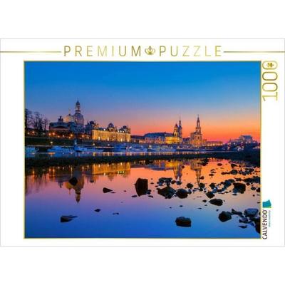CALVENDO Puzzle Dresden am Abend | 1000 Teile Lege-Größe 64x48cm Foto-Puzzle für glückliche Stunden