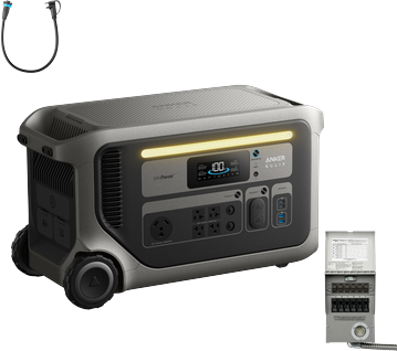 Anker SOLIX F3000 + Transfer Switch (120V, 6-Circuit) + Generator Input Adapter (120V)