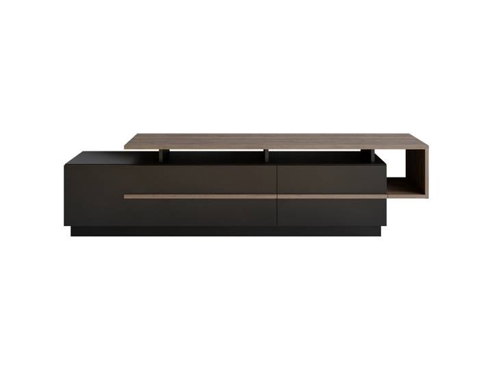 TV-Möbel Yasam schwarz melaminbeschichteter Holzwerkstoff B 180 cm 25 kg - TV-Möbel