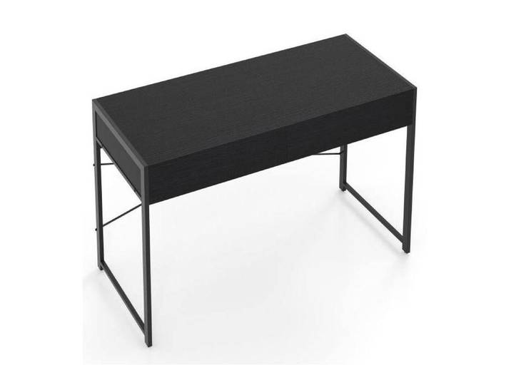 Design noir bureau informatique avec 2 tiroirs rangement pratique pour appartement dortoir ou petit bureau