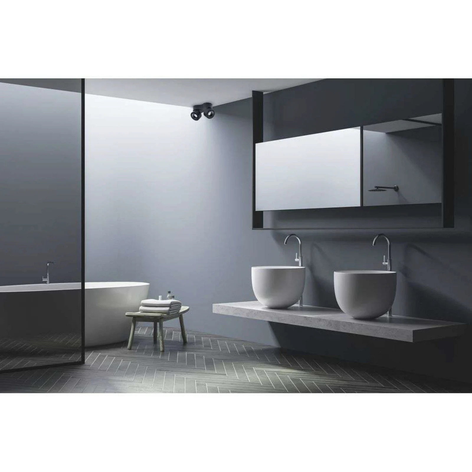 Antidark Easy Quattro W4100 LED plafondlamp wit met kabelopening - Aluminium