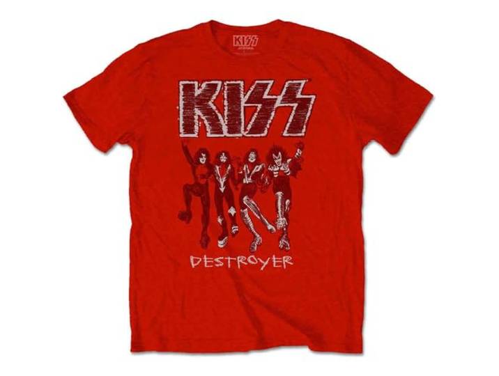 Kiss T Shirt Destroyer Sketch Band Logo nieuw Officieel Mannen