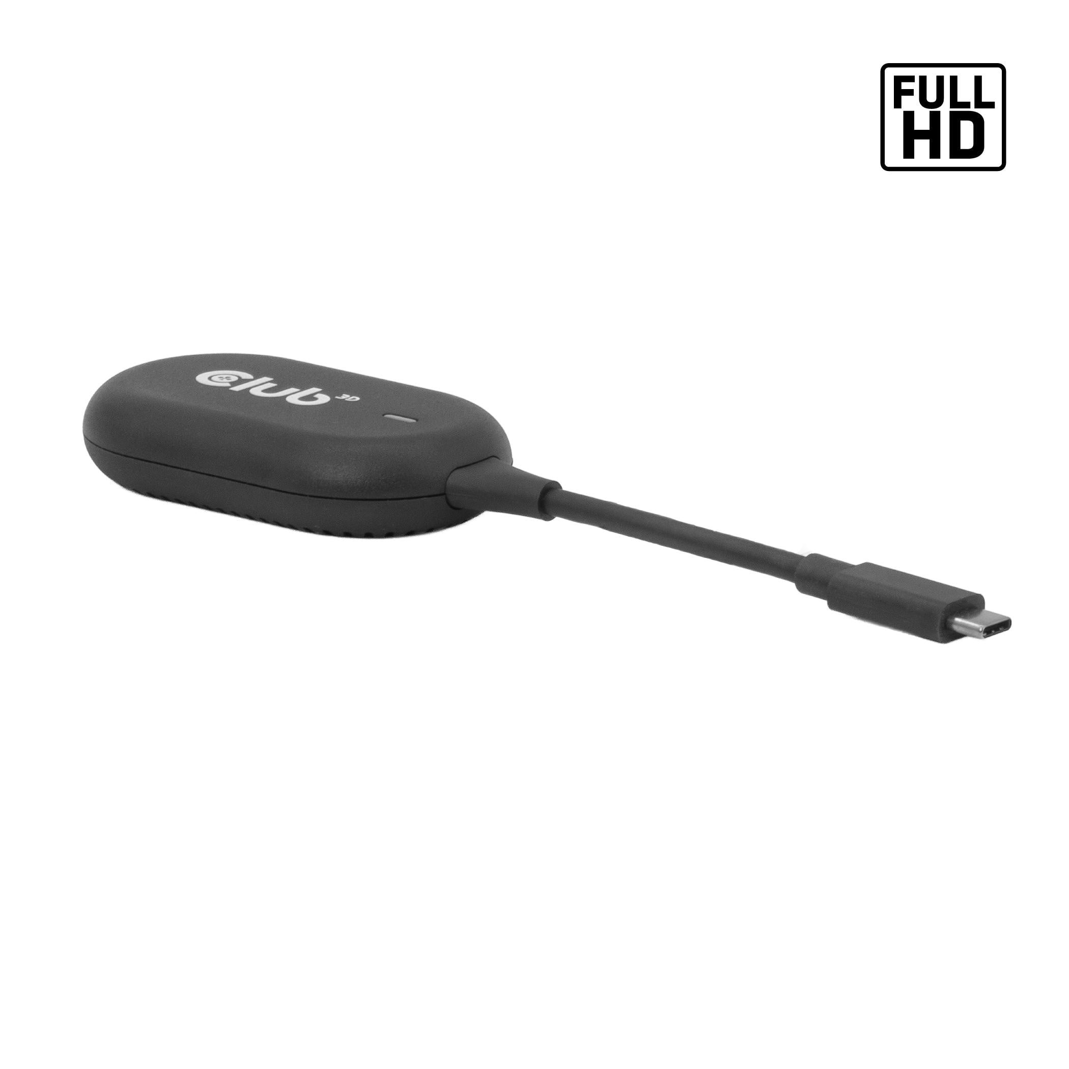 Club 3D CSV-2570 USB-C-zu-HDMI-Sender und -Empfänger FullHD 25 m Reichweite