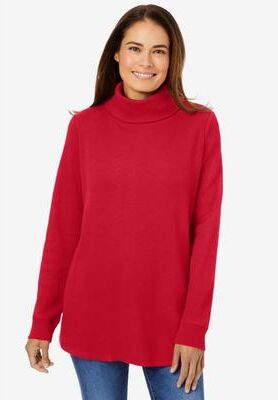 Plus Size Women's Thermal Turtleneck by Woman Within in Classic Red (Size 30/32) Long Underwear Top