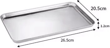 Inspire Picks Stainless Steel Serving Tray Rectangle Buffet & Food Presentation Pan 26x20x1.2cm