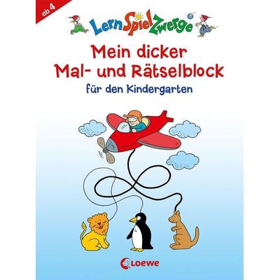 LernSpielZwerge - Mein dicker Mal- und Rätselblock für den Kindergarten, Taschenbuch von , Loewe, 978-3-7855-8649-5