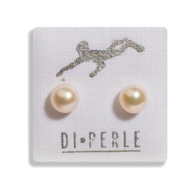 Perlenohrringe DI PERLE "Süßwasserperlen Ohrringe Ohrstecker, Silber platiniert", beige (weiß), Ohrringe, Damen, Damen (mm )