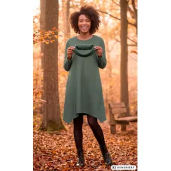 Baumwoll-Kleid in khaki in Größe 42 von DW-Shop, Khaki, 42