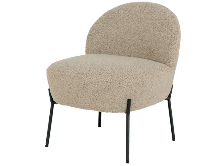 Fauteuil en tissu bouclé taupe