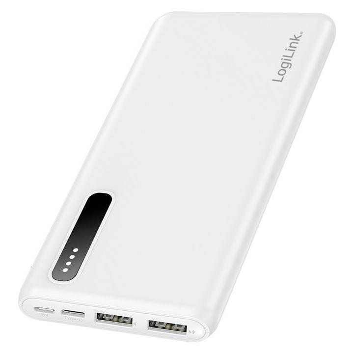 LogiLink Powerbank 8000 mAh, 2x USB-A, 2-in-1 Kabel, weiss (8000 mAh, 12 W, 29.60 Wh) (PA0311W)