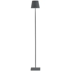Zafferano Poldina Pro L LED-Lampe, dunkelgrau, wiederaufladbar und dimmbar, mit Akkulaufzeit bis zu 12 Stunden - 2200-2700-3000K, 3 Höhen 52-87-122cm