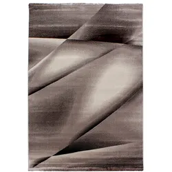 Carpetsale24 Kurzflor Teppich 160x230 cm, Modern Abstrakt Design in Braun Beige, ideal für Wohnzimmer, Esszimmer oder Schlafzimmer