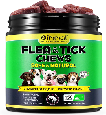 Happy Pet Pantry Natural Chewable Flea & Tick Prevention For Dogs: Control Supplement For All Breeds 1