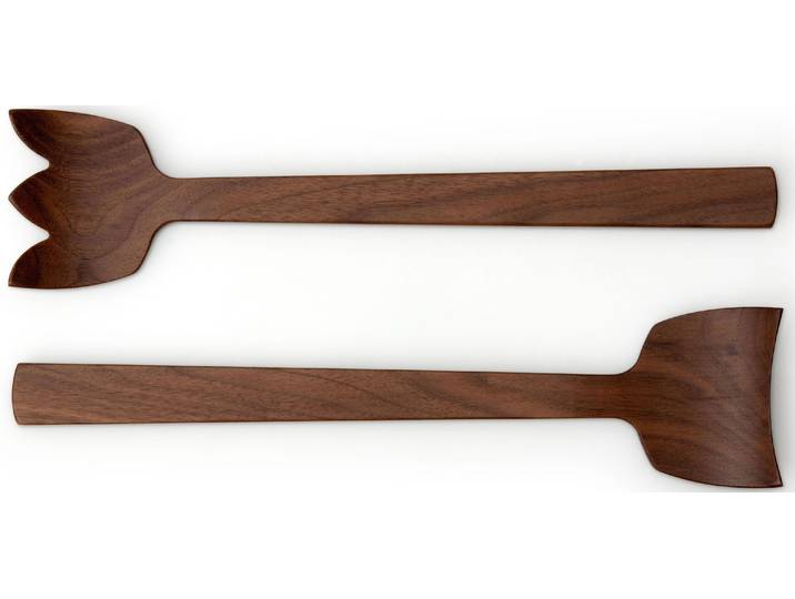 Salatbesteck CONTINENTA Tulip , braun (holzfarben), Massivholz, Kochbesteck-Sets, Salatbesteck, jedes Stück ein Unikat