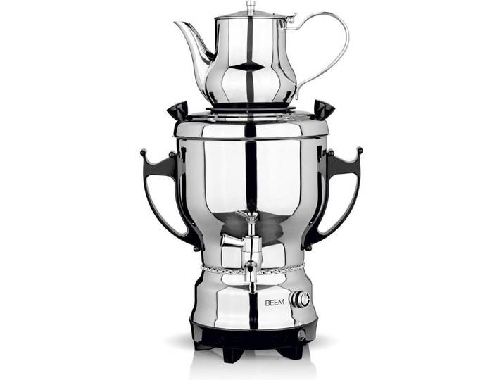 BEEM Samowar BEEM TEA-CLASSIC Samowar 3L Edelstahl Schwarz, mit 1 L Teekanne