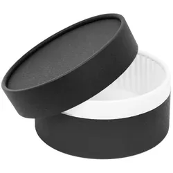 MONOUSO - Schwarze Backofengeeignete KartonBox mit Form für Kuchen Ø13x7cm 500ml (5 Stück)