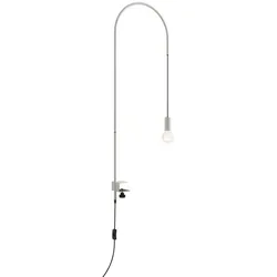 Zafferano - Wire Tischleuchte mit Klemme, 200° schwenkbar, H152 cm, Lackiertes Metall, E27 Glühbirne max 60W inklusive - Weiß