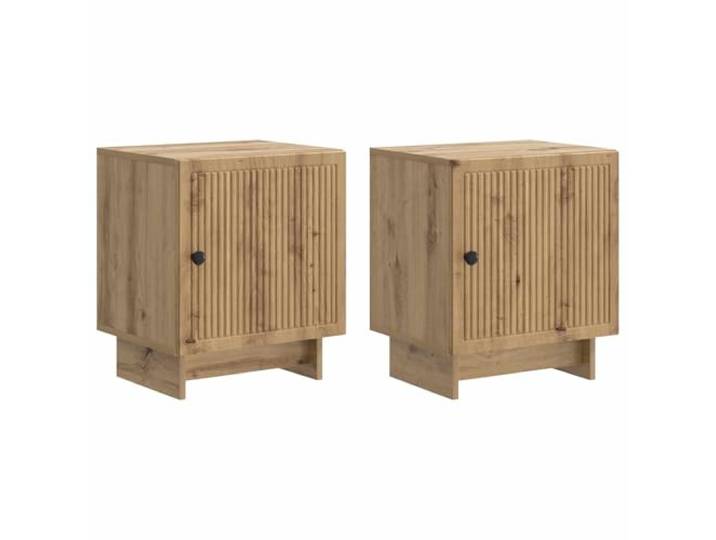Fisinber Nachttisch 2er Set Artisan-Eiche 43x34,5x50 cm Holzwerkstoff Stilvolle Beistelltische mit Schublade in Vintage-Optik für Schlafzimmer und Wohnraum. Kompakt, Pflegeleicht und Vielseitig.