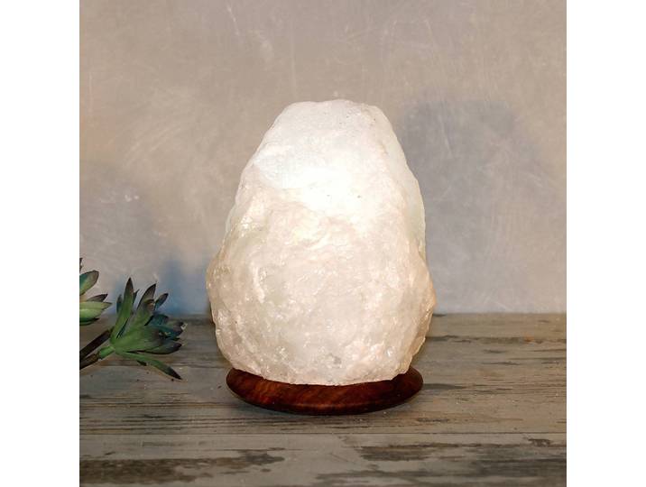 Wagner Life Salzkristallleuchte Rock White Line, 2-3 kg Line, weiß / opal, für Wohn- / Esszimmer, Stein, Tischlampe