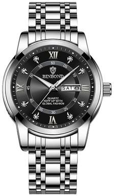 Youfap Market Men Waterproof Luxury Diver Watch, Quartz Wristwatch, Sport Date Clock Top Brand Fashion Watch silver Black