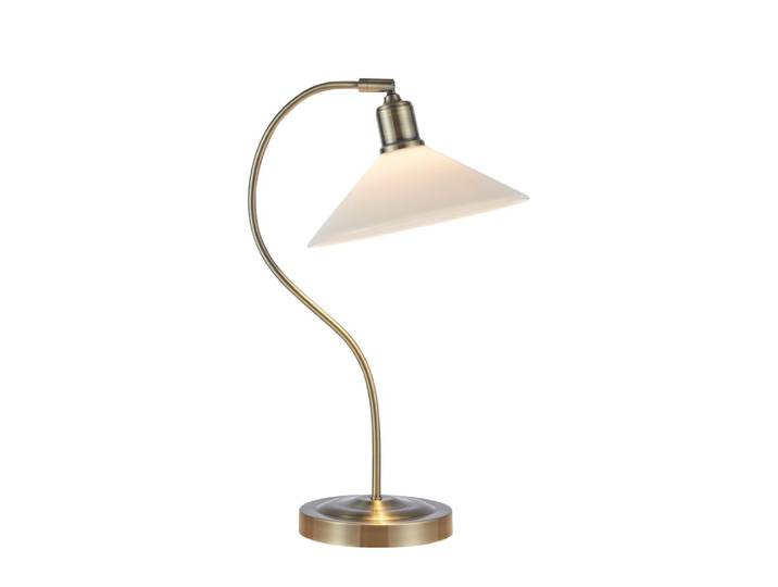Lampe de table en verre blanc