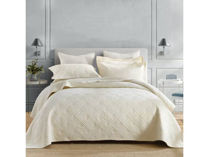 Couvre-lit 100% coton matelassé, couvre-lit double, Queen, King, solide, broderie, lit simple ou Double, drap antidérapant
