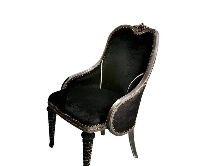JVmoebel Esszimmerstuhl Eleganter schwarzer Holzstuhl mit ergonomischer Form (1 St), Made in Europe