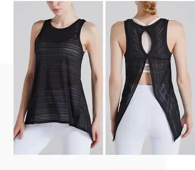 Fusion Finds Women's Workout Tank Top Backless Breathable Yoga & Fitness Sleeveless Gym Tank black l
