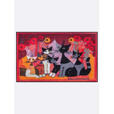 Fußmatte SALONLOEWE Gr. 3, rot (rot, gemustert), B:75cm H:7mm L:120cm, Polyamid, Teppiche, Fußmatte