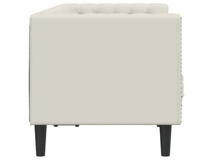 {Promotion January} Canapé Chesterfield avec traversins 2 places crème velours &3_1526175