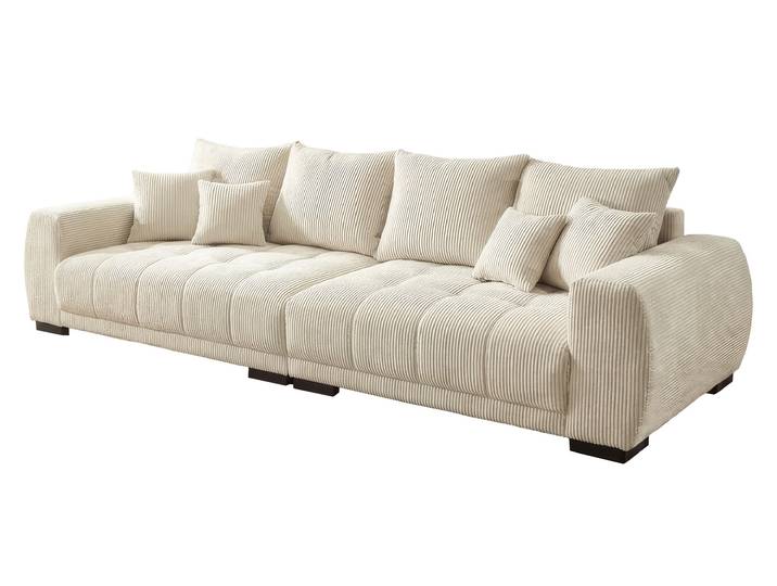 Big Sofa Cord beige mit Nosagunterfederung 300 cm - ARTEMIS