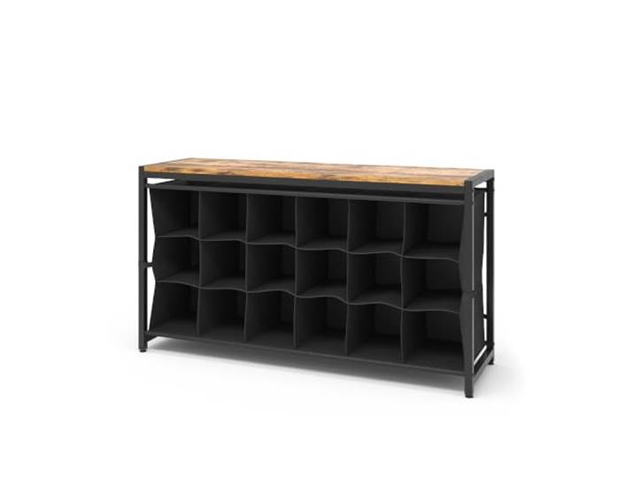 Vicco Schuhschrank Fyrk , Eiche rustikal 100 x 54.5 cm zur offenen Aufbewahrung von Schuhen und Accessoires