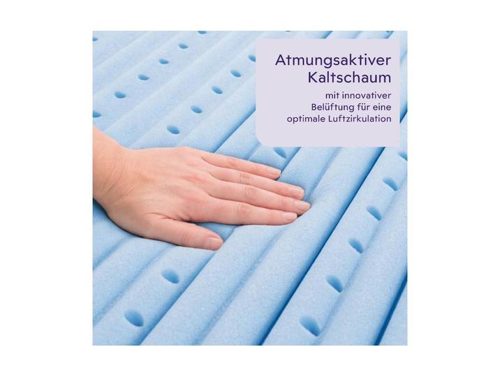 Kaltschaummatratze TRÄUMELAND Turin, Naturfaser , blau (weiß), B:120cm H:20cm L:200cm, Obermaterial: 100% Modal (TENCEL™), Matratzen, Kaltschaummatratze, Erwachsenenmatratze mit 7-Zonen-Komfortschnitt