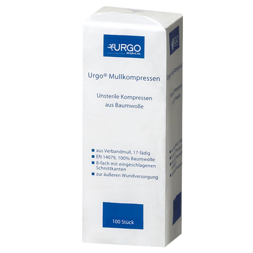 Urgo Mullkompressen 7,5x7,5 cm unsteril 100 St Kompressen