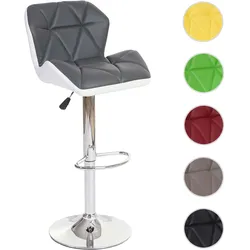Barhocker HWC-A92, Barstuhl Tresenhocker, höhenverstellbar Kunstleder ~ grau