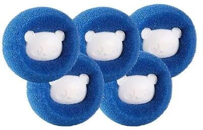 Inspired Finds Laundry Pet Hair Remover Balls Reusable Washing Machine Fur Catcher blue 5pc