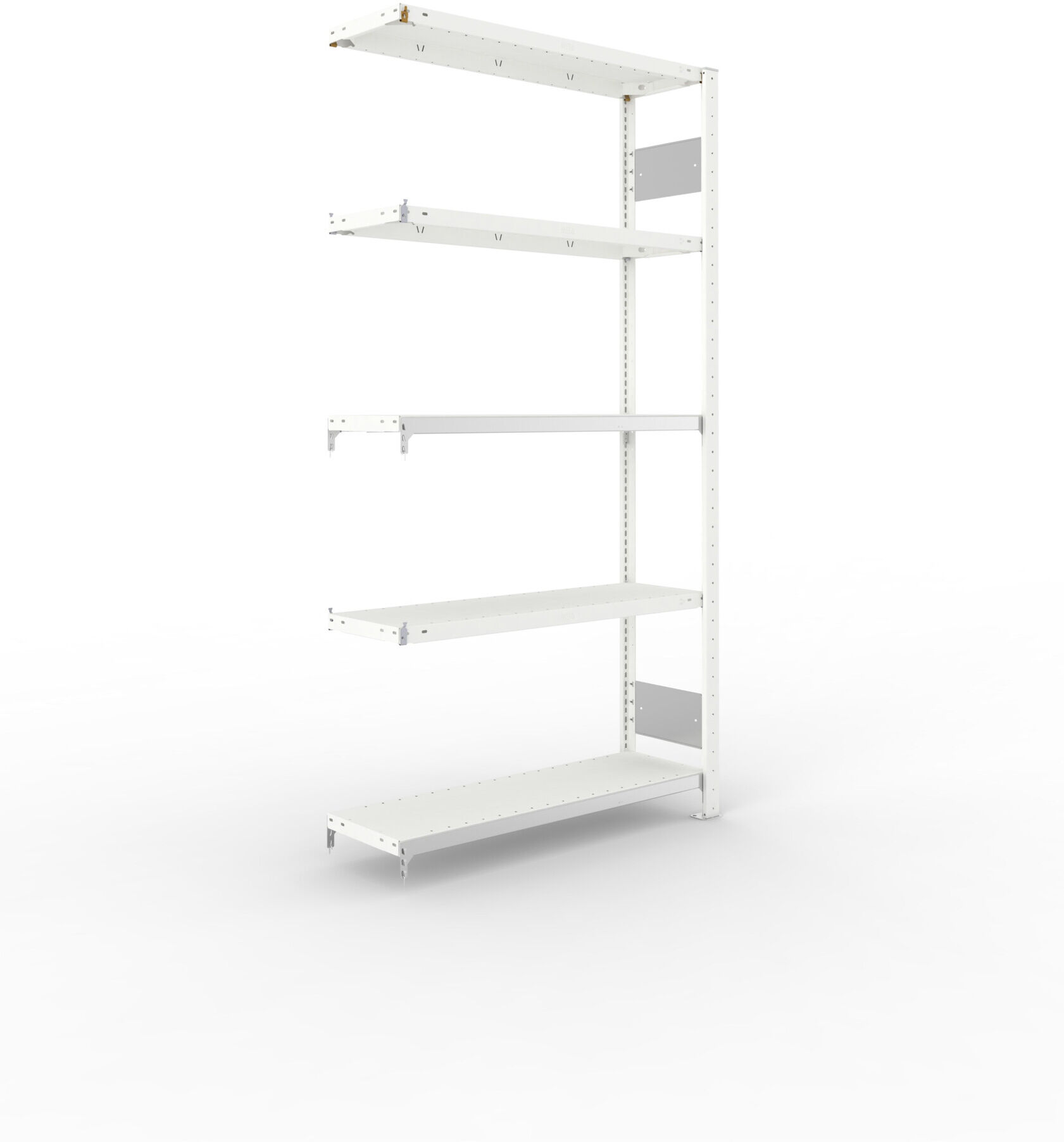 META S3 CLIP150 Fachbodenregal 2000x1000x300 mm, Anbauregal mit 5 Fachböden, beidseitige Bedienung, lichtgrau (200185377)