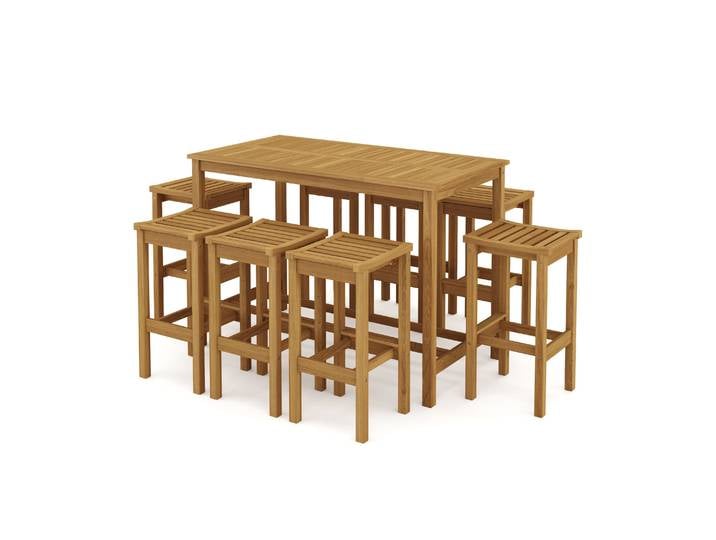 Gartenbar Set Holz ALHAMBRA 9-teilig