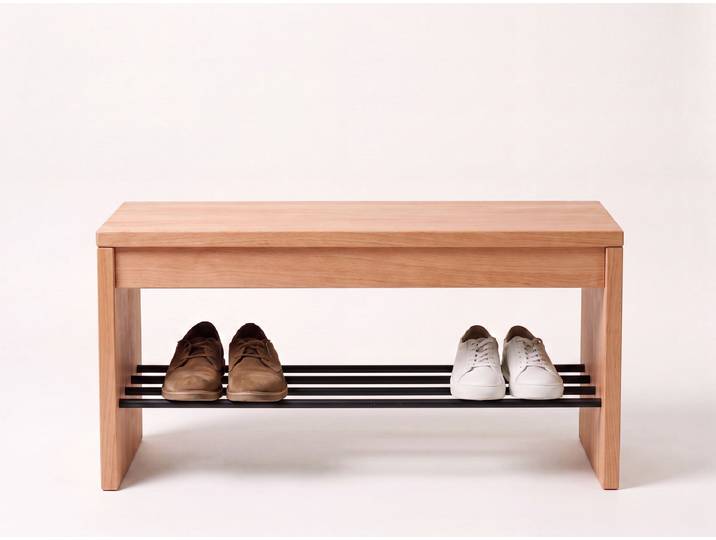 Schuhbank Tenero - 82 cm - Wildeiche