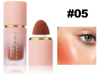 Inspire Select VelvetGlow 6 Color Matte Liquid Blush Long Lasting Waterproof Cheek Tint With Built In Sponge Applicator 05