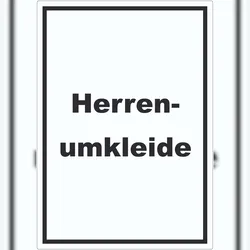 HB-Druck Herrenumkleide Aufkleber mit Text hochkant A7 (74x105mm)