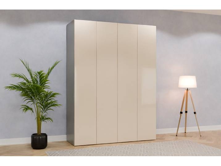 Badezimmer Einbauschrank nach Maß - RAL 1015 Hellelfenbein - 245x180x62cm - Individuell konfigurieren