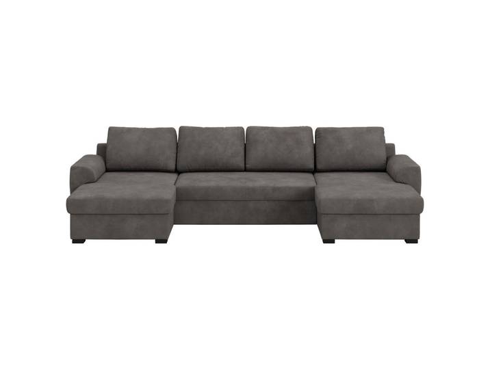Mid.you Wohnlandschaft, Grau, Kunststoff, seitenverkehrt montierbar, U-Form, 327x154 cm, Bettfunktion erhältlich, Wohnzimmer, Sofas & Couches, Wohnlandschaften, Wohnlandschaft U-Form