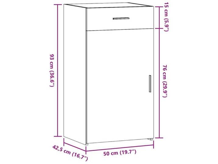 Buffet bahut Placard de rangement - Gris Buffet - Sonoma gris - 50x42 5x93 cm - bois d'ingénierie - 574737326