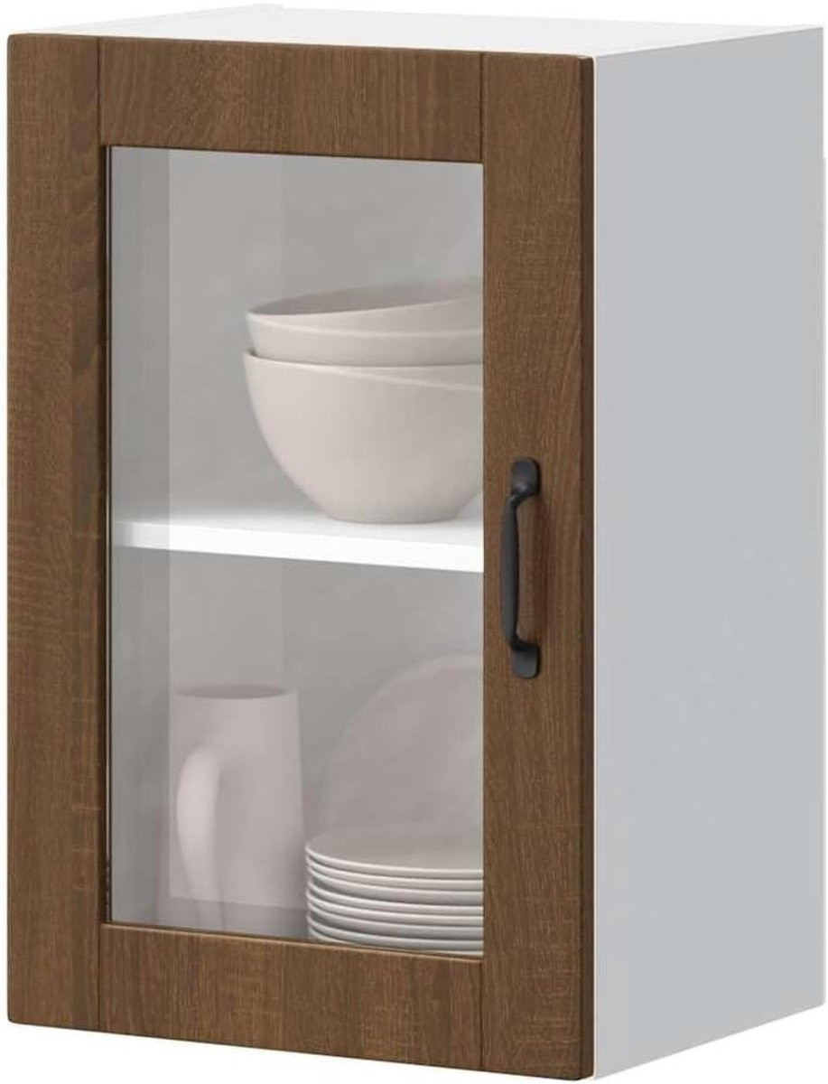 Keukenkast met glazen deur en wandmontage van MDF