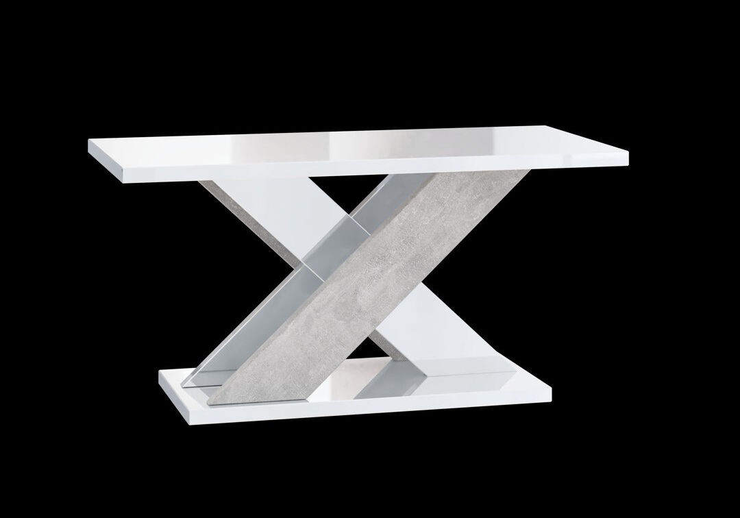 Metro Abiya Cross Legs Coffee Table with Storage White