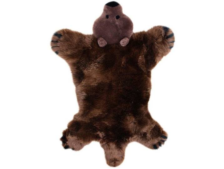 Fellteppich HEITMANN FELLE Bär Gr. 41, braun, B:80cm H:40mm L:130cm, Lammfell, Teppiche, Fellteppich, Kinderteppich, echtes Lammfell, Kinderzimmer