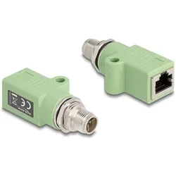 Delock M12 Adapter X-kodiert 8 Pin Stecker zu RJ45 Buchse Ca, Server Zubehör, Grün