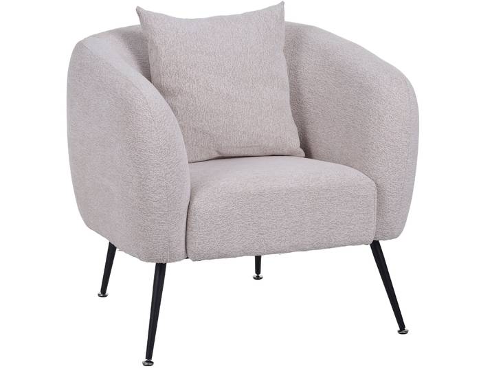 Relaxsessel Inglede hellbeige Chenille auf schwarzen Beinen